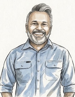 Illustrated portrait of Timir Patel